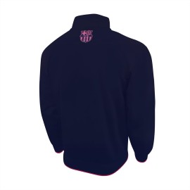 Icon Sports FC Barcelona Soccer Track Jacket - Officially Licensed Unisex Zip-Up Outerwear Navy S