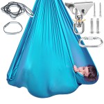 Sensory Swing for Kids with 360 Swivel Hook, Saggy-Resistant Double-Layer Fabric Indoor/Outdoor Cocoon Therapy Swing for Autism, Yoga & Play