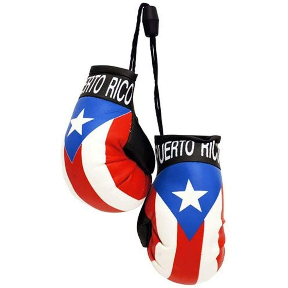 Puerto Rico Country Flag Mini Boxing Gloves to Hang On Car Mirror
