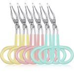 Maitys 6 Pcs Stainless Steel Eyebrow Scissors Tweezers Handle Shaped Tweezers Clip, Flat Straight Tip Brow Hair Plucker Remover Facial Hair Eyebrows Care Men Women, 3 Colors