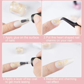 PAGOW 2000pcs Heart Nail Art Decals, Metal Love Charm Nail Art Stickers Studs DIY Nail Decoration Manicure Accessories for Women Girls(5/6mm) -Gold PAGOW 2000pcs Heart Nail Art Decals, Metal Love Charm Nail Art Stickers Studs DIY Nail Decoration Manicure Accessories for Women Girls(5/6mm) -Gold