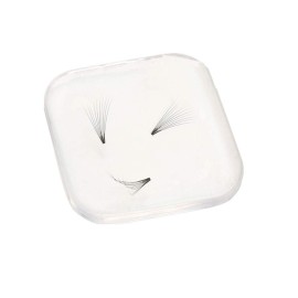 6Pcs Silicone Easy Fan Volume Lash Pads Blooming Lash Pallet Patches Square Eyelash Fan Holder Eyelash Extension Supplies for Easy Fan Volume Lashes Makeup Tools, Clear