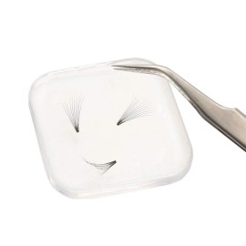 6Pcs Silicone Easy Fan Volume Lash Pads Blooming Lash Pallet Patches Square Eyelash Fan Holder Eyelash Extension Supplies for Easy Fan Volume Lashes Makeup Tools, Clear