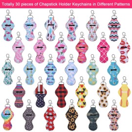 Caffox Chapstick Holder Keychain, 30Pcs Lip Balm Holder with Clip, Chapstick Lipstick Lipgloss Holder Bulk for Lanyards, Keychain Caffox Chapstick Holder Keychain, 30Pcs Lip Balm Holder with Clip, Chapstick Lipstick Lipgloss Holder Bulk for Lanyards, Keychain