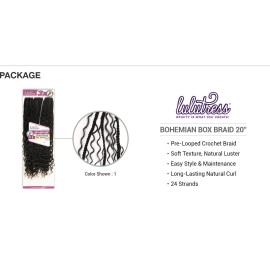 LULUTRESS Sensationnel Crochet Braids 3X Pre-Looped Bohemian Box Braid 20 (5-PACK, 1B) LULUTRESS Sensationnel Crochet Braids 3X Pre-Looped Bohemian Box Braid 20 (5-PACK, 1B)