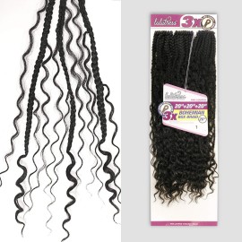 LULUTRESS Sensationnel Crochet Braids 3X Pre-Looped Bohemian Box Braid 20 (5-PACK, 1B) LULUTRESS Sensationnel Crochet Braids 3X Pre-Looped Bohemian Box Braid 20 (5-PACK, 1B)