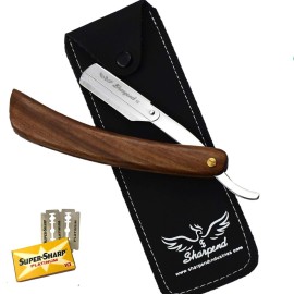 Sharpend Professional straight razor for men Handmade stainless Steel straight Razor kit Barber Razor Men Straight Razor Blade shavette straight edge razor with 20 double edge blades