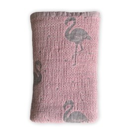 Leyl&Ari Toddler Crib Blanket | Woven Thermal Baby Stroller Blanket | Turkish Cotton Blaket for Boys & Girls (Flamingo)