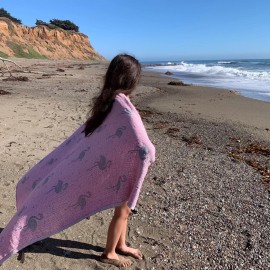 Leyl&Ari Toddler Crib Blanket | Woven Thermal Baby Stroller Blanket | Turkish Cotton Blaket for Boys & Girls (Flamingo)