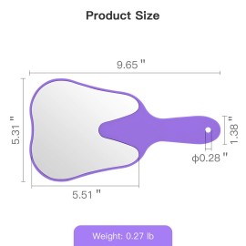 Annhua Tooth Shaped Mirror Hand Held Face Mirror Cute, Handheld Mirrors with Handle Purple Small Makeup Shower Mirror, Used for Salon|Barber|Dentist Clinic|Hairdressing Annhua Tooth Shaped Mirror Hand Held Face Mirror Cute, Handheld Mirrors with Handle Purple Small Makeup Shower Mirror, Used for Salon|Barber|Dentist Clinic|Hairdressing