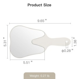 Annhua Handheld Mirrors with Handle Small Face Mirror, Tooth Shaped Hand Mirror Makeup, Used for Dentist Office, Clinic, Bathroom, Barber and Salon - White Annhua Handheld Mirrors with Handle Small Face Mirror, Tooth Shaped Hand Mirror Makeup, Used for Dentist Office, Clinic, Bathroom, Barber and Salon - White