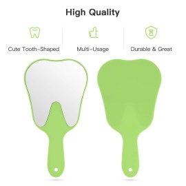 Annhua Hand Mirror Small Face Mirrors, Handheld Mirrors with Handle Tooth Shaped Mirror Tool for Dentist Clinic, Barber, Salon and Hairdreesing - Green Annhua Hand Mirror Small Face Mirrors, Handheld Mirrors with Handle Tooth Shaped Mirror Tool for Dentist Clinic, Barber, Salon and Hairdreesing - Green