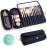 Makeup Brush Bag, Travel Makeup Brush Case Makeup Brush Holder Organizer Cosmetic Bag Portable Roll Up Brush Storage Bag for Makeup Brushes and Cosmetic Essentials (Black)