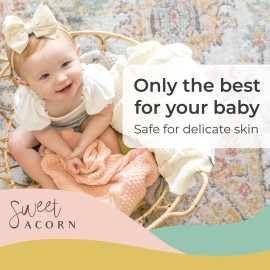 Sweet Acorn Knit Baby Blanket in Cable Pattern, Organic Cotton Blankets for Crib or Stroller, Receiving Blankets - Dahlia Pink