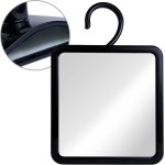 MIRRORVANA Dual Anti Fog Shower Mirror for Shaving with Hook for Hanging and Fogless Shatterproof Surface - Fill Back Chamber/Reservoir with Hot Water for Fog Free Shave (8 x 7, Black)