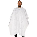 Barber Strong The Barber Cape Haircut Cover for Men, Hair Repelling and Static-Reducing Material, Flexible Elastic Neckband, Water Resistant Fabric, Oversized for Complete Coverage - White 24K Gold