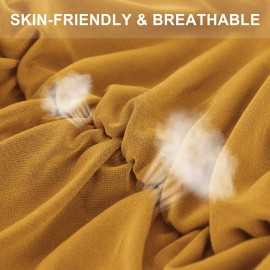 Geyoga 3 Pieces Bouffant Caps with Buttons Unisex Stretchy Headband Turban with Buttons for Women