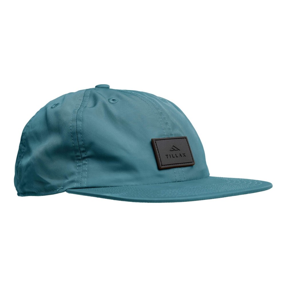 Tillak COHO Six Panel Hat, Kodra Nylon 6 Panel Cap with Snap Closure (Heron Blue)