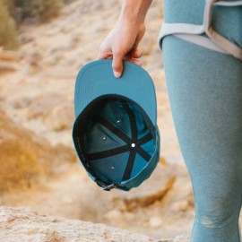 Tillak COHO Six Panel Hat, Kodra Nylon 6 Panel Cap with Snap Closure (Heron Blue)