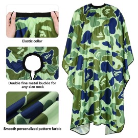 Professional Hair Cutting Cape Waterproof Barber Cape with Adjustable Snap Closure Hair Cutting Accessories Barber Cape, Hairdressing Salon Cape for Men 63 x 55.9 Inches