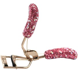 Bestbling Bling Makeup Eyelash Curler with Refill Silicone Pressure Pads and Spring Loaded for No Pinching or Pulling (Pink)