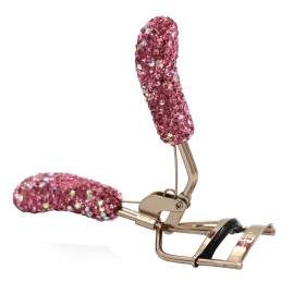 Bestbling Bling Makeup Eyelash Curler with Refill Silicone Pressure Pads and Spring Loaded for No Pinching or Pulling (Pink)