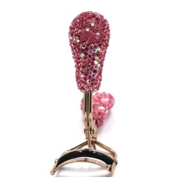 Bestbling Bling Makeup Eyelash Curler with Refill Silicone Pressure Pads and Spring Loaded for No Pinching or Pulling (Pink)