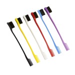 YANTAISIYU 6 Pcs Multicolored Double Sided Hair Edge Brush, Wild Boar Hair & Plastic Comb, Suitable for Bangs, Eyebrow, Women