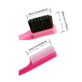 YANTAISIYU 6 Pcs Multicolored Double Sided Hair Edge Brush, Wild Boar Hair & Plastic Comb, Suitable for Bangs, Eyebrow, Women YANTAISIYU 6 Pcs Multicolored Double Sided Hair Edge Brush, Wild Boar Hair & Plastic Comb, Suitable for Bangs, Eyebrow, Women