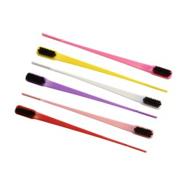 YANTAISIYU 6 Pcs Multicolored Double Sided Hair Edge Brush, Wild Boar Hair & Plastic Comb, Suitable for Bangs, Eyebrow, Women YANTAISIYU 6 Pcs Multicolored Double Sided Hair Edge Brush, Wild Boar Hair & Plastic Comb, Suitable for Bangs, Eyebrow, Women