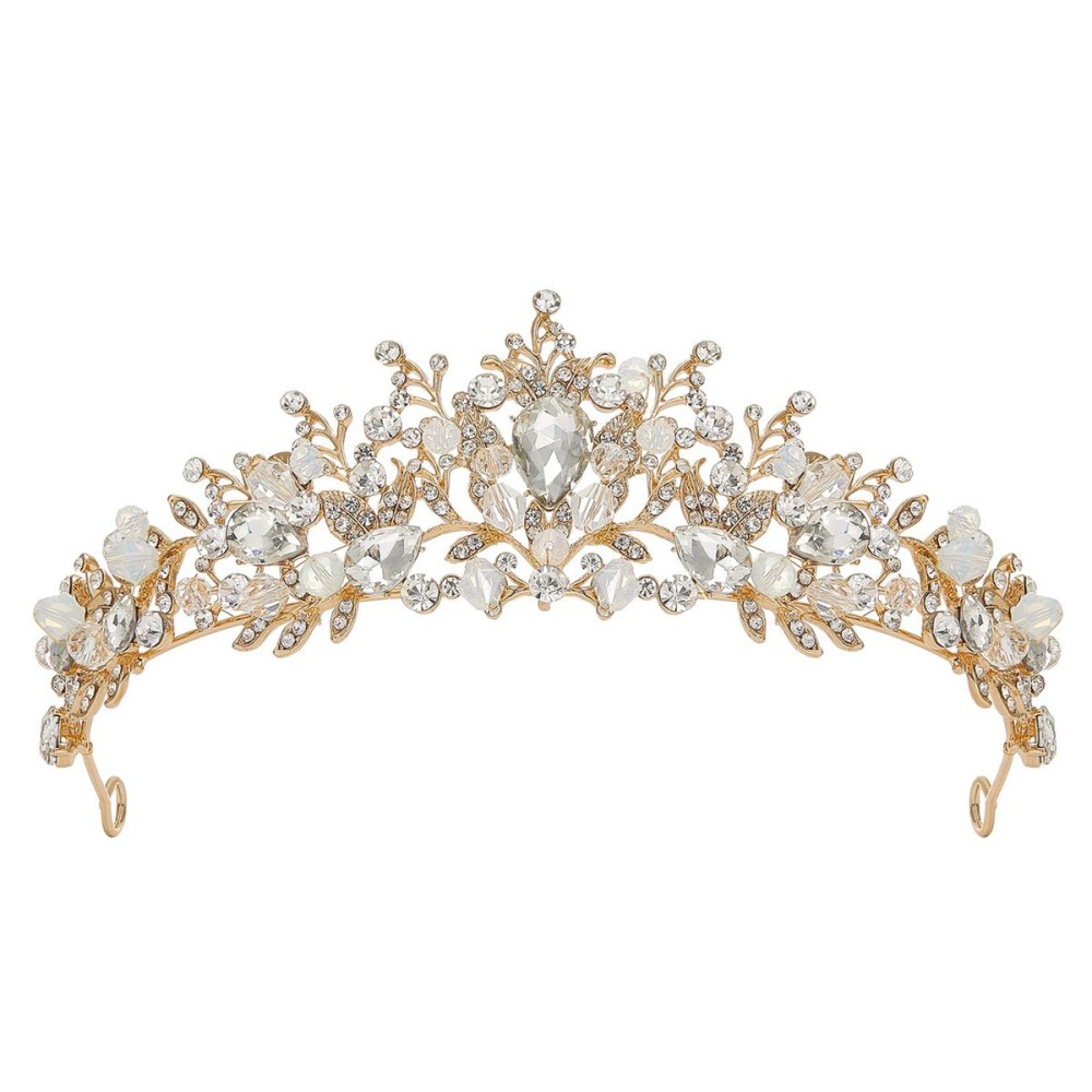 SWEETV Jeweled Wedding Tiaras and Crowns for Women, Metal Princess Tiara Queen Crown for Bride, Bridal Headpieces for Birthday Quinceanera Pageant Prom, Gold SWEETV Jeweled Wedding Tiaras and Crowns for Women, Metal Princess Tiara Queen Crown for Bride, Bridal Headpieces for Birthday Quinceanera Pageant Prom, Gold
