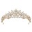SWEETV Jeweled Wedding Tiaras and Crowns for Women, Metal Princess Tiara Queen Crown for Bride, Bridal Headpieces for Birthday Quinceanera Pageant Prom, Gold