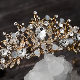 SWEETV Jeweled Wedding Tiaras and Crowns for Women, Metal Princess Tiara Queen Crown for Bride, Bridal Headpieces for Birthday Quinceanera Pageant Prom, Gold SWEETV Jeweled Wedding Tiaras and Crowns for Women, Metal Princess Tiara Queen Crown for Bride, Bridal Headpieces for Birthday Quinceanera Pageant Prom, Gold