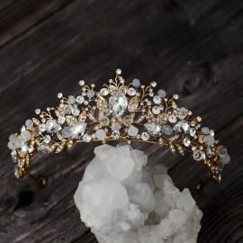 SWEETV Jeweled Wedding Tiaras and Crowns for Women, Metal Princess Tiara Queen Crown for Bride, Bridal Headpieces for Birthday Quinceanera Pageant Prom, Gold SWEETV Jeweled Wedding Tiaras and Crowns for Women, Metal Princess Tiara Queen Crown for Bride, Bridal Headpieces for Birthday Quinceanera Pageant Prom, Gold