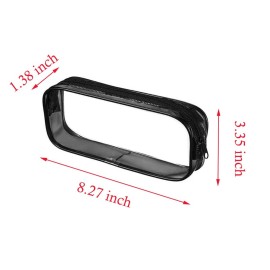 sowaka 2 Pcs Cosmetic Pouch Bag with Zipper Transparent Waterproof PVC Pencil Case Large Capacity Toiletry Bags for Travel Home Office Make up Brushes Storage