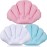 Jetec 3 Pieces Inflatable Bath Pillow with Suction Cups, Terry Cloth Covered Shell Shape Bathtub Spa Pillow Comfortable Soft Cushion, Neck Support(Pink, Blue, White)