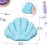 Jetec 3 Pieces Inflatable Bath Pillow with Suction Cups, Terry Cloth Covered Shell Shape Bathtub Spa Pillow Comfortable Soft Cushion, Neck Support(Pink, Blue, White)