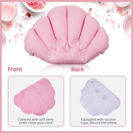Jetec 3 Pieces Inflatable Bath Pillow with Suction Cups, Terry Cloth Covered Shell Shape Bathtub Spa Pillow Comfortable Soft Cushion, Neck Support(Pink, Blue, White) Jetec 3 Pieces Inflatable Bath Pillow with Suction Cups, Terry Cloth Covered Shell Shape Bathtub Spa Pillow Comfortable Soft Cushion, Neck Support(Pink, Blue, White)