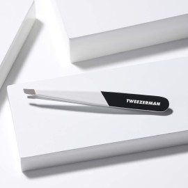 Tweezerman Stainless Steel Slant Tweezer - Eyebrow Tweezers for Women and Men (Midnight Strike)