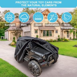 tonhui Large Ride-On Truck Toy Car Cover, Outdoor Cover for Power Wheels, Kids Electric Car Cover Waterproof All Weather Protect Kids Car Toy Vehicles - Universal Fit