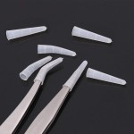 EORTA 50Pcs Soft Silicone Tweezer Tip Covers for Eyelash Tweezer Pusher, to Protect Tips, Transparent