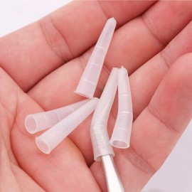 EORTA 50Pcs Soft Silicone Tweezer Tip Covers for Eyelash Tweezer Pusher, to Protect Tips, Transparent