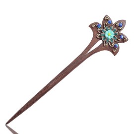 Minkissy 4Pcs Chinese Hair Sticks Vintage Wood Hair Chopsticks Rhinestone Flower Hairpin Hair Making Accessories for Women Girls Minkissy 4Pcs Chinese Hair Sticks Vintage Wood Hair Chopsticks Rhinestone Flower Hairpin Hair Making Accessories for Women Girls