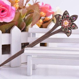 Minkissy 4Pcs Chinese Hair Sticks Vintage Wood Hair Chopsticks Rhinestone Flower Hairpin Hair Making Accessories for Women Girls Minkissy 4Pcs Chinese Hair Sticks Vintage Wood Hair Chopsticks Rhinestone Flower Hairpin Hair Making Accessories for Women Girls