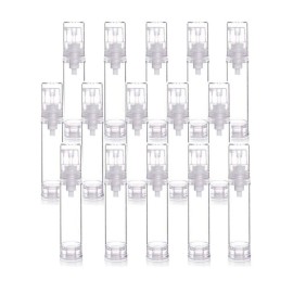 15 Pcs Clear Airless Lotion Pump Bottles Empty Cream Vacuum Bottles Cosmetic Containers Travel Press Pump Bottles For Foundations,serums,and more (10ml)