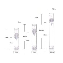 15 Pcs Clear Airless Lotion Pump Bottles Empty Cream Vacuum Bottles Cosmetic Containers Travel Press Pump Bottles For Foundations,serums,and more (10ml)