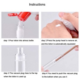15 Pcs Clear Airless Lotion Pump Bottles Empty Cream Vacuum Bottles Cosmetic Containers Travel Press Pump Bottles For Foundations,serums,and more (10ml)