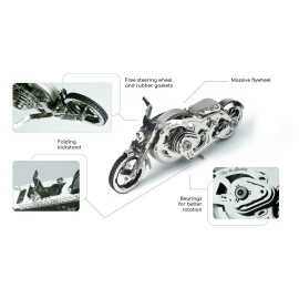 Time for Machine - Chrome Rider - Mechanical 3D Puzzle for Adults, Mechanical Model Kit for Self Assembly, Bike Model