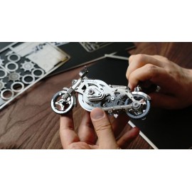 Time for Machine - Chrome Rider - Mechanical 3D Puzzle for Adults, Mechanical Model Kit for Self Assembly, Bike Model