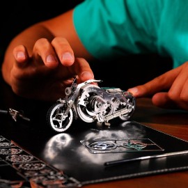 Time for Machine - Chrome Rider - Mechanical 3D Puzzle for Adults, Mechanical Model Kit for Self Assembly, Bike Model